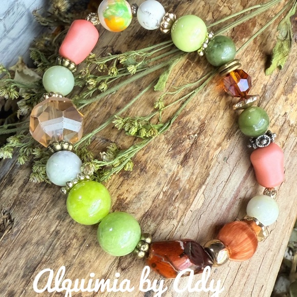 Jade colorful bracelet  jewelry for her - Picture 3 of 3